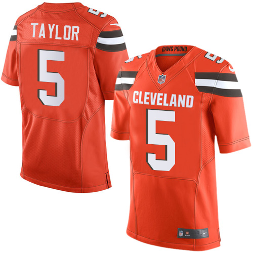 Nike Browns #5 Tyrod Taylor Orange Alternate Men's Stitched NFL Elite Jersey